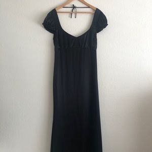 NWT REFORMATION Black silk open back dress